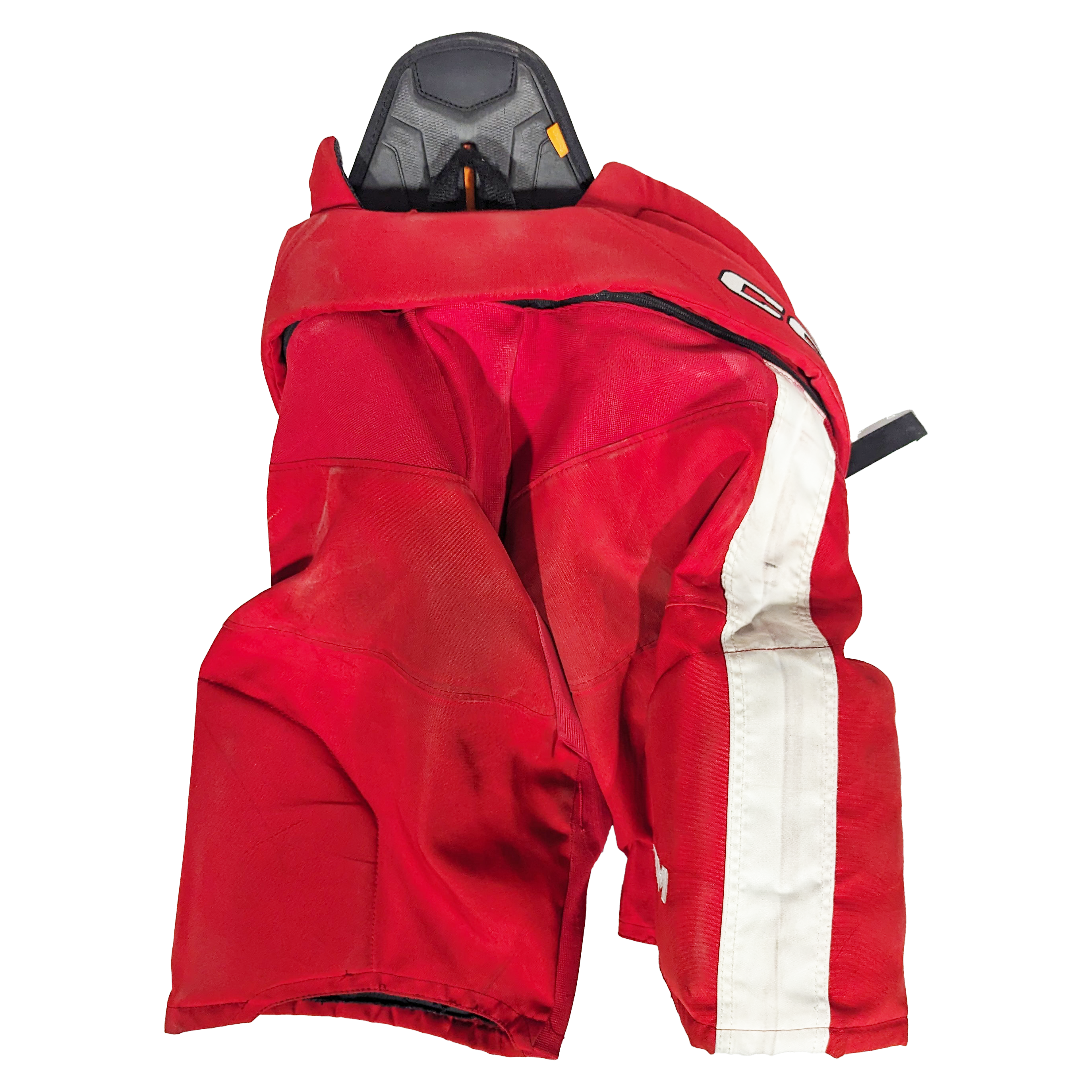 HPTK - Pantalon de hockey Pro Stock d'occasion de la Ligue de hockey de l'Ontario (rouge/blanc)